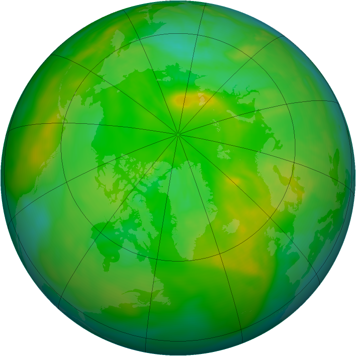 Arctic ozone map for 21 June 2008